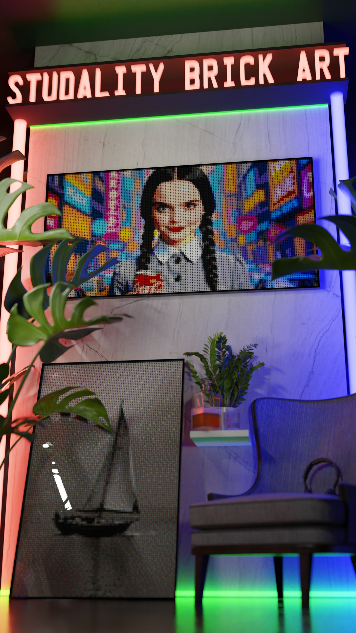 Wednesday Addams LEGO® Style mosaic creative DIY building set